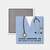 Aimant cadeaux personnalisés d'appréciation des infirmièr (Recto/Verso)