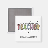 Aimant Cadeaux personnalisés de l'enseignant préscolaire (Recto/Verso)