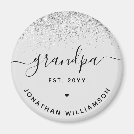 Aimant Cadeaux personnalisés pour papy Est Paillettes Con (Devant)