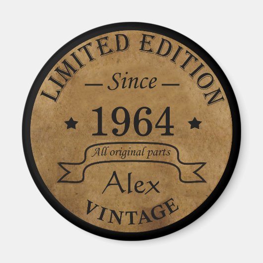 Aimant Cadeaux personnalisés soixante vintages 60e annive (Devant)