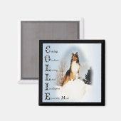 Aimant Cadeaux Sable Rough Collie (Recto/Verso)
