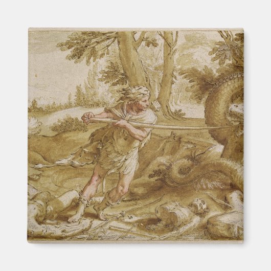Aimant Cadmus sur le point d'attaquer un dragon (Devant)