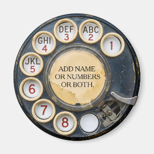 Aimant Cadran de téléphone rotatif noir vintage en détres
