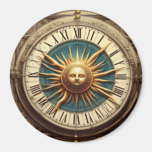 Aimant Cadran Solaire Antique Vintage Bouton Magnétique /