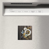 Aimant Cadran Steampunk avec libellule (In Situ (Lave-vaisselle))