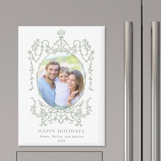 Aimant Cadre Classique Moderne Joyeux Vacances Photo Holi