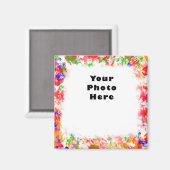 Aimant Cadre couleur fleur funky (Recto/Verso)
