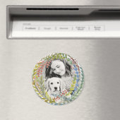 Aimant Cadre de couronnes de vacances de couleur aquarell (In Situ (Lave-vaisselle))