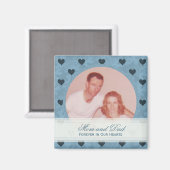 Aimant Cadre du Coeur Bleu : Mémorial (Recto/Verso)