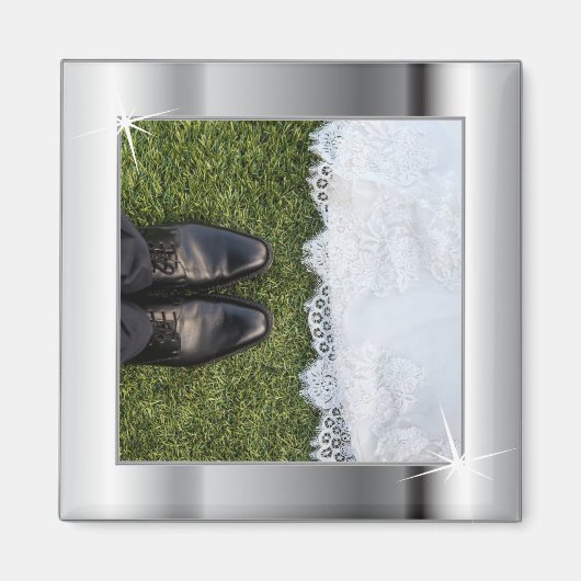 Aimant Cadre élégant en argent (Devant)