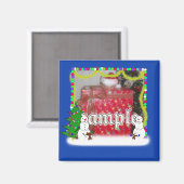 Aimant Cadre photo de la famille Snowman de vacances (Recto/Verso)