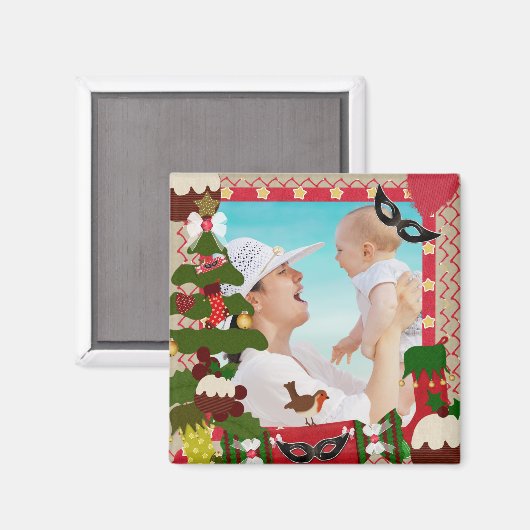 Aimant Cadre photo de Noël (Recto/Verso)