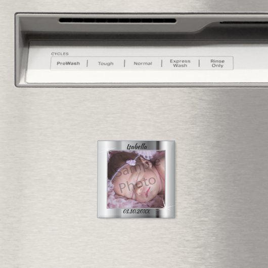 Aimant Cadre photo en argent élégant (In Situ (Lave-vaisselle))