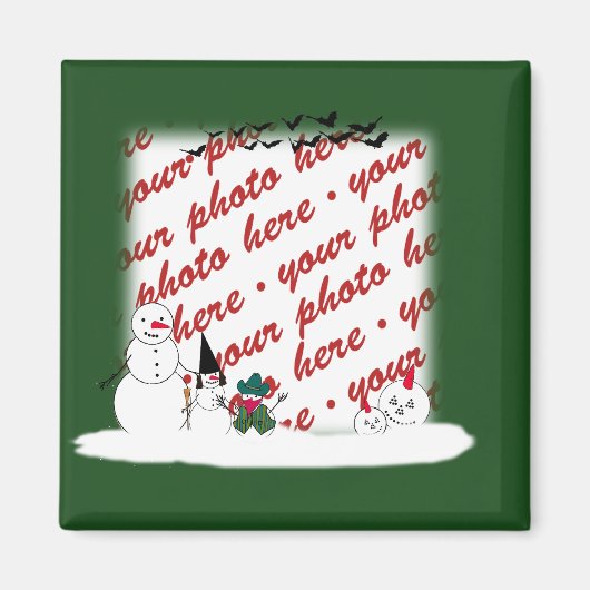 Aimant Cadre photo Halloween Snowmen (Devant)