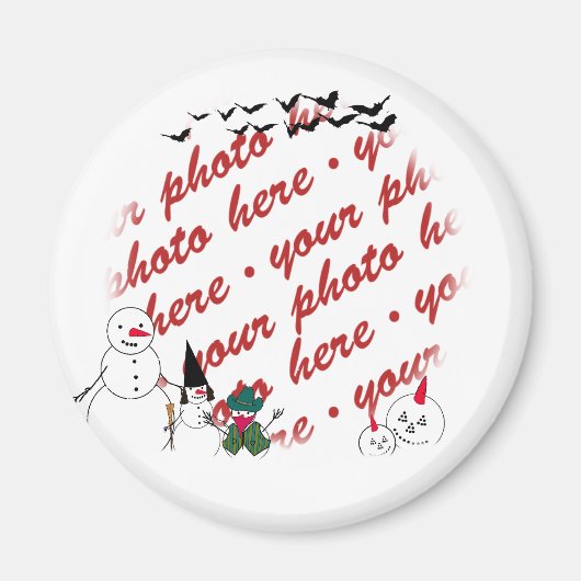 Aimant Cadre photo Halloween Snowmen (Devant)
