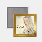 Aimant Cadre photo or élégant (Recto/Verso)