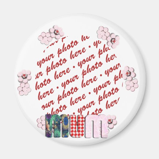 Aimant Cadre photo Patchwork 'MUM' (Devant)