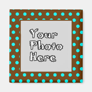 Aimant Cadre photo Pois Aqua Brown