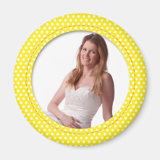 Aimant Cadre Polkadot en jaune (Devant)