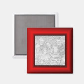 Aimant Cadre simulé rouge bordure (Recto/Verso)