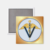 Aimant Caducée vétérinaire (Recto/Verso)