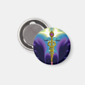 Aimant CADUCEUS, améthyste d'or vibrant (Recto/Verso)
