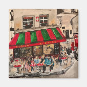 Aimant "Café à Rue Norvins, Montmarte" Paris (Devant)