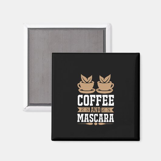 Aimant Café Art Café Et Mascara (Recto/Verso)