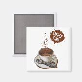 Aimant Café Art classique pour les amateurs de café Brown (Recto/Verso)