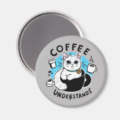 Aimant Café blanc | Compréhension du café (Recto/Verso)