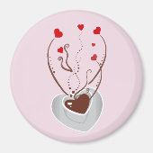 Aimant Café, Café Arabica, Café Noir, Coeurs (Devant)