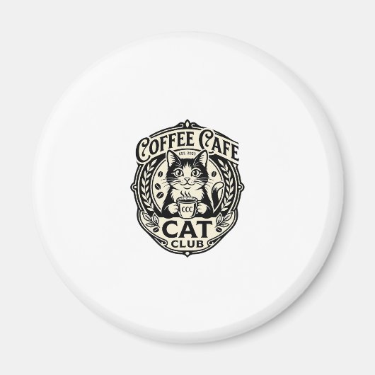 Aimant Café Café Chat Drôle Chat Graphique - Café Café Ch (Devant)