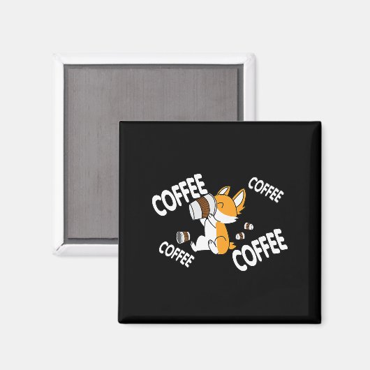 Aimant Café café Corgi Premium (Recto/Verso)