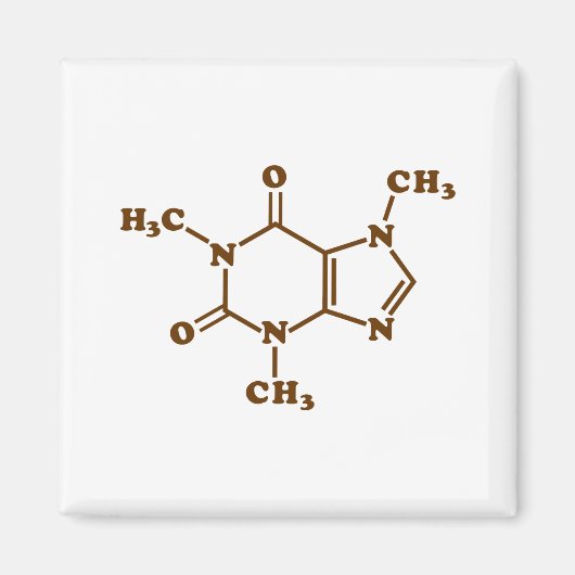 Aimant Café caféine Formule chimique moléculaire (Devant)