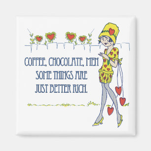 Aimant Café, chocolat, hommes