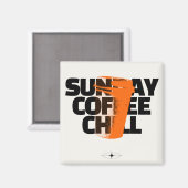 Aimant Café détente du dimanche - Citation graphique en d (Recto/Verso)