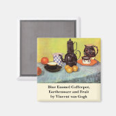 Aimant Café en émail bleu par Vincent van Gogh (Recto/Verso)