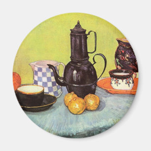 Aimant Café en émail bleu par Vincent van Gogh