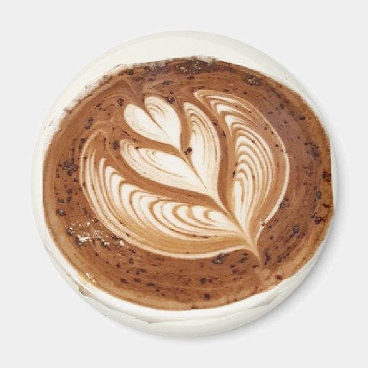 Aimant Café en latte de fleurs (Devant)
