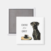 Aimant Café et calme Black Lab (Recto/Verso)