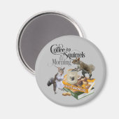 Aimant Café et écureuils - Amoureux des écureuils (Recto/Verso)