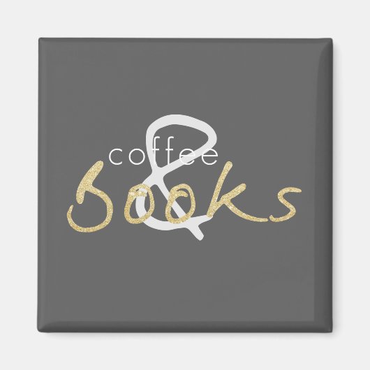 Aimant café et livres (Devant)
