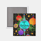 Aimant Café et musique de Noël Ornements festifs (Recto/Verso)