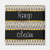 Aimant Café et Sage iKat ZigZag Motif (Devant)