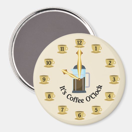 Aimant Café-horloge (Recto/Verso)