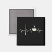 Aimant Café junkie espresso design avec pulsation (Recto/Verso)