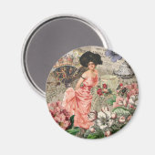 Aimant Café Lady Victorian Femme Rose Classy (Recto/Verso)