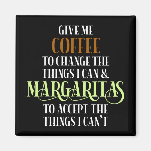 Aimant Café & Margarita Amour Drôle Dire (Devant)