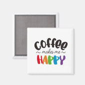 Aimant café me rend heureux (Recto/Verso)