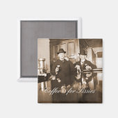 Aimant Café pour Sissies 1890 Hommes Boire de la bière (Recto/Verso)